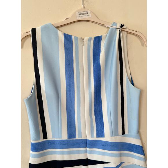 Slate & Willow RTR Colorblock Bodycon V Neck Dress Blue White Stripe 12 MINT - Picture 7 of 9